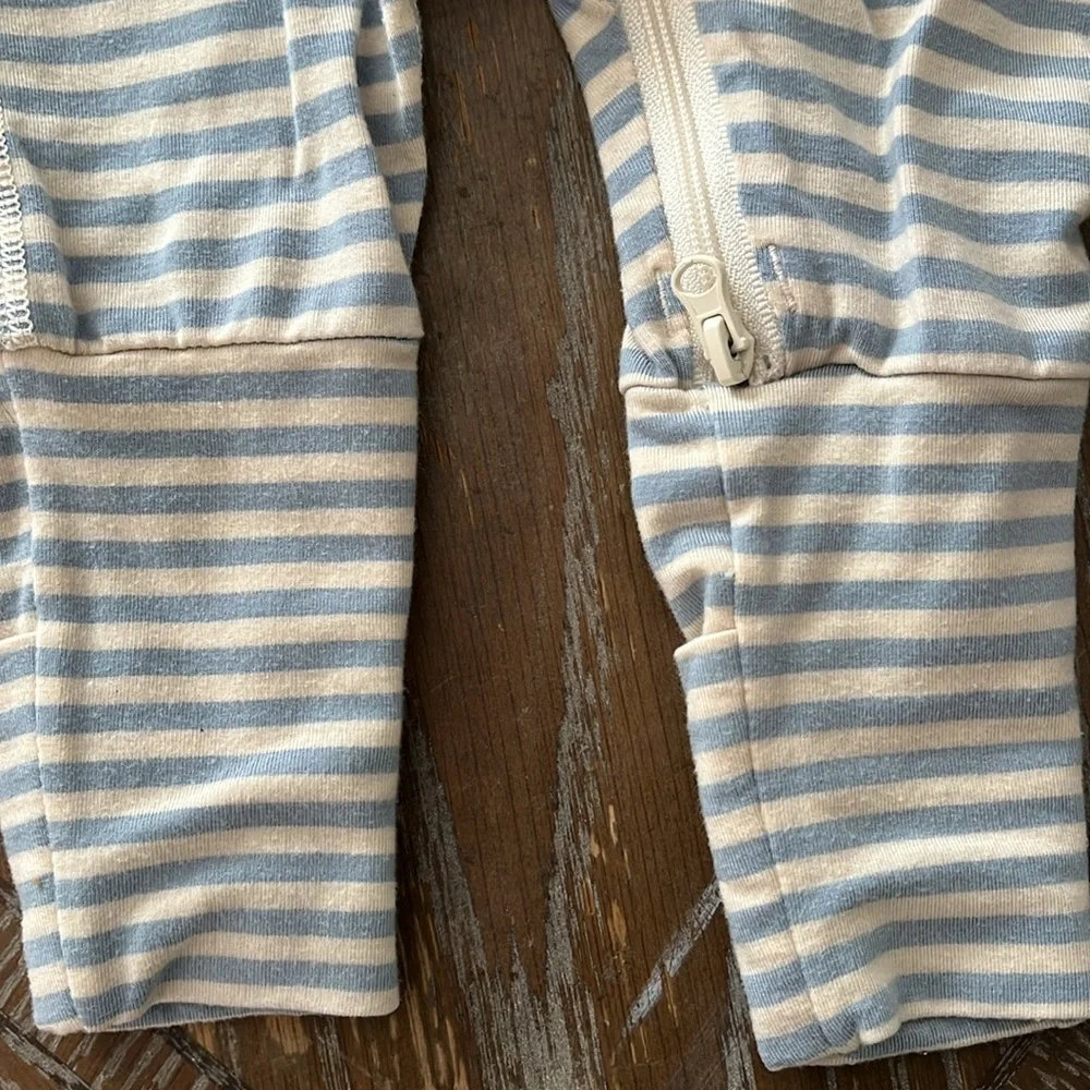 Hanna Andersson 0-3 Mnths Striped Blue and White Kids One Piece